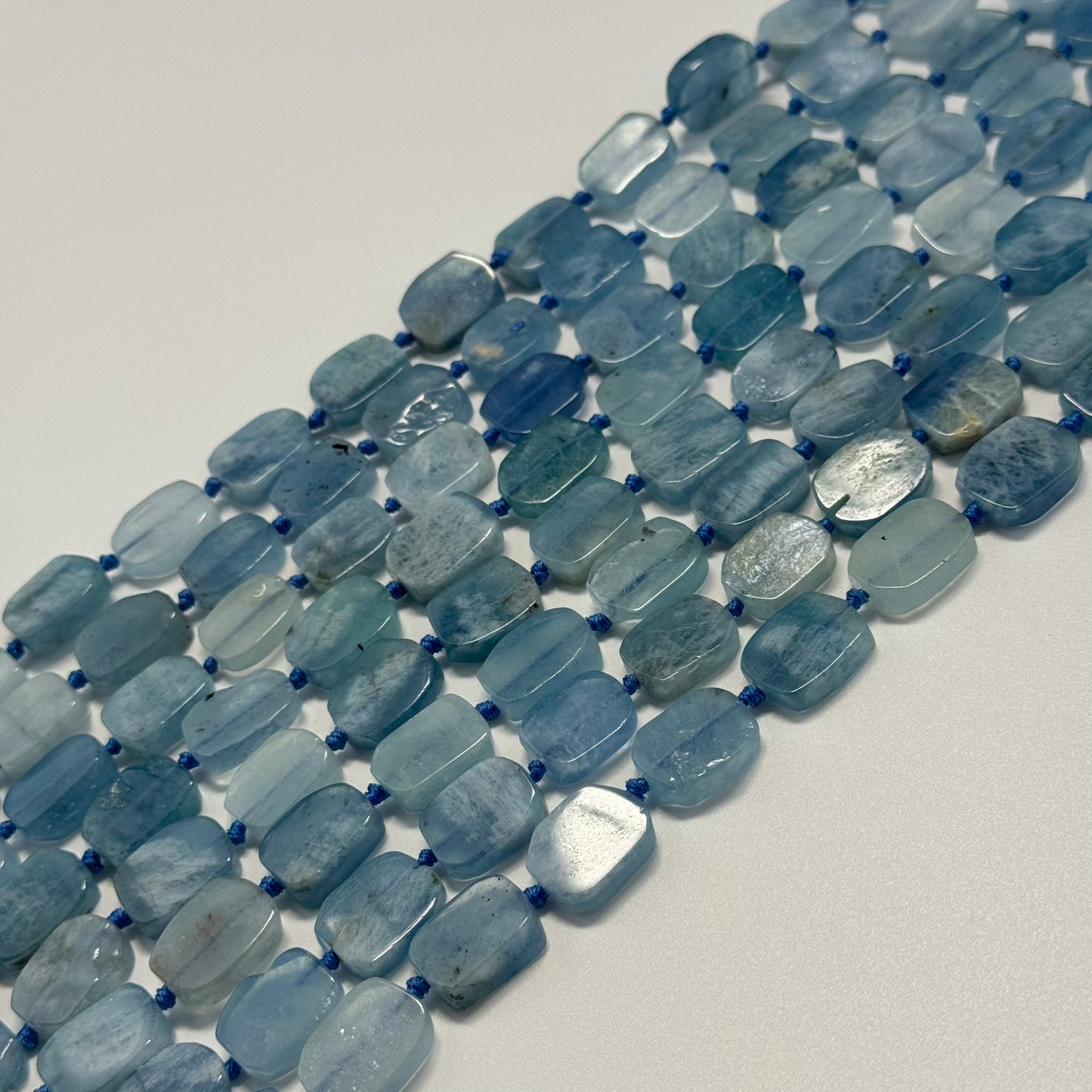 Aquamarine Oval Flat Beads - (AA Quality)