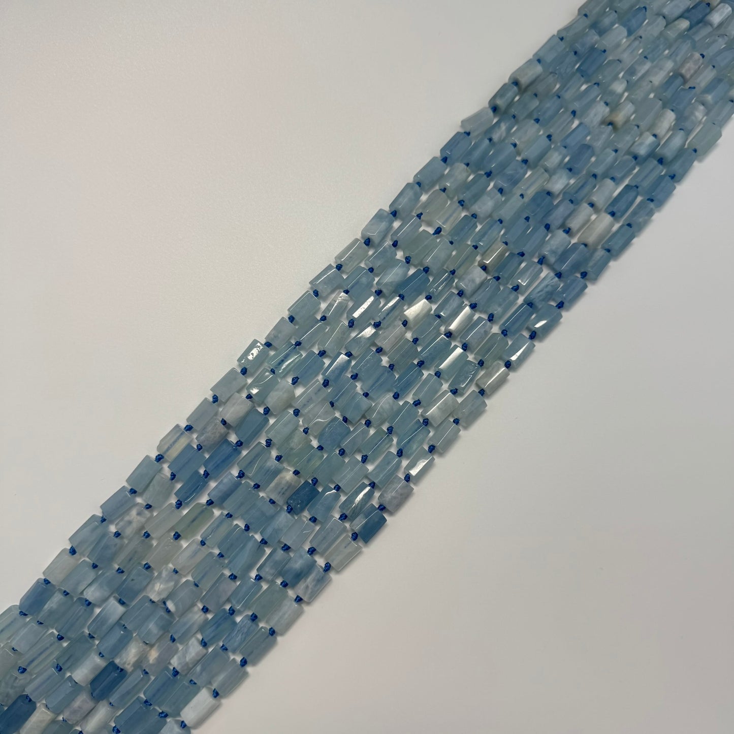 Aquamarine Cylinder Beads
