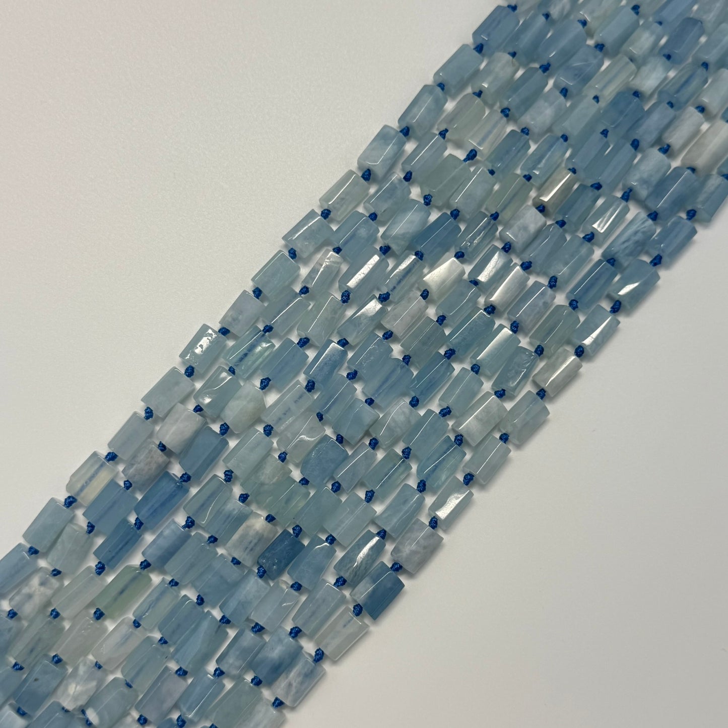 Aquamarine Cylinder Beads