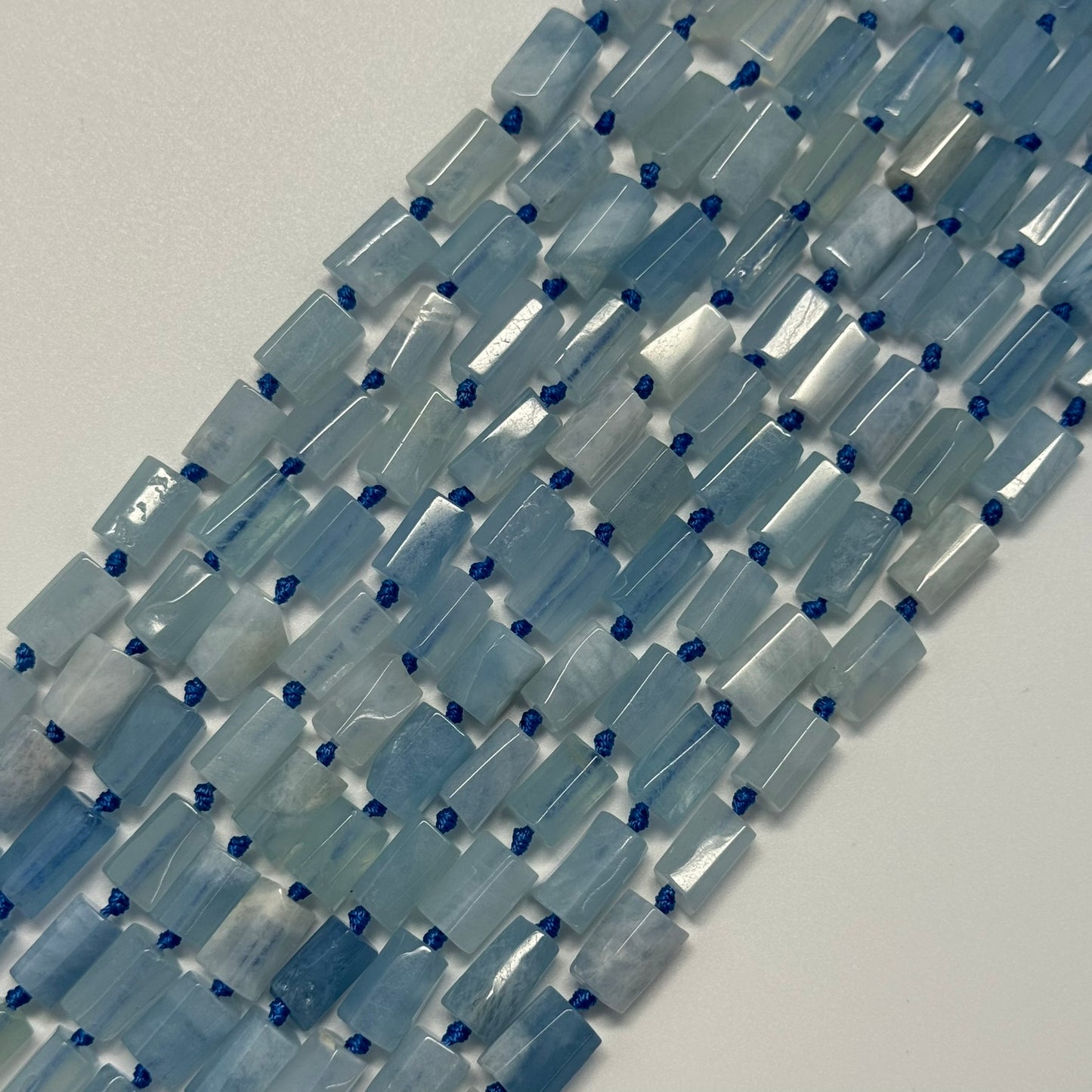 Aquamarine Cylinder Beads