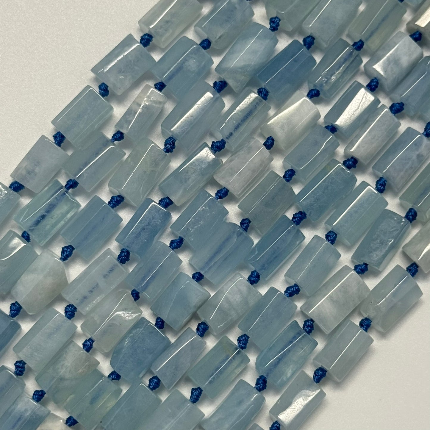 Aquamarine Cylinder Beads