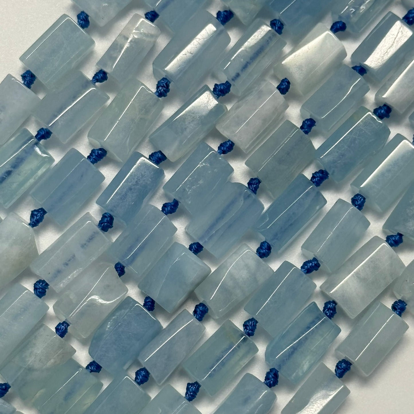 Aquamarine Cylinder Beads