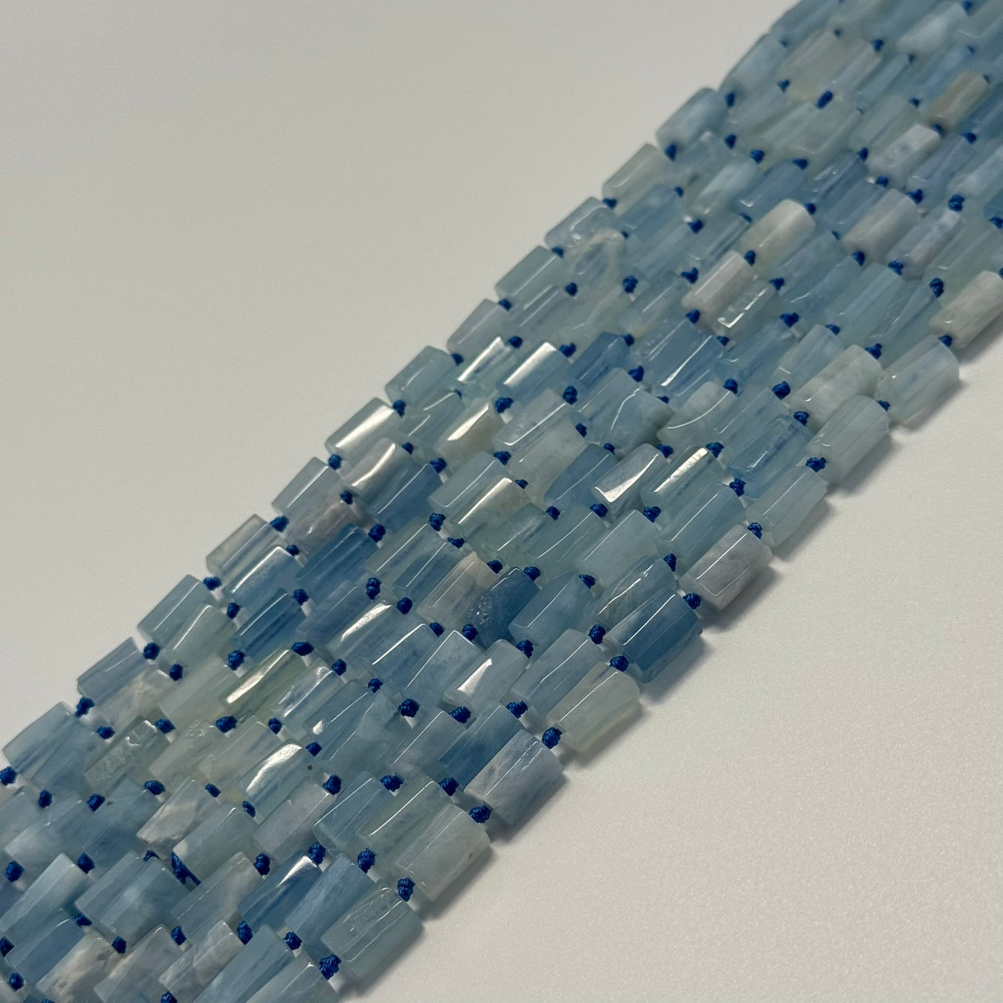 Aquamarine Cylinder Beads