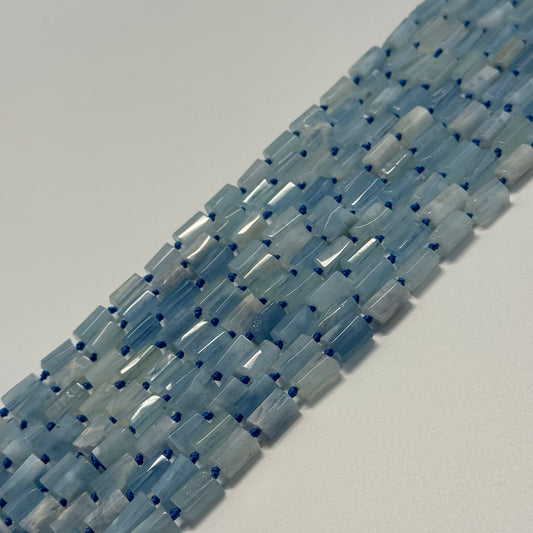 Aquamarine Cylinder Beads