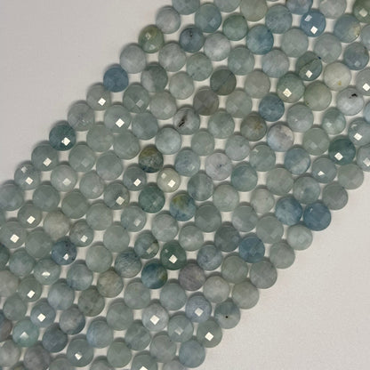 Aquamarine Lentil Gemstone Beads