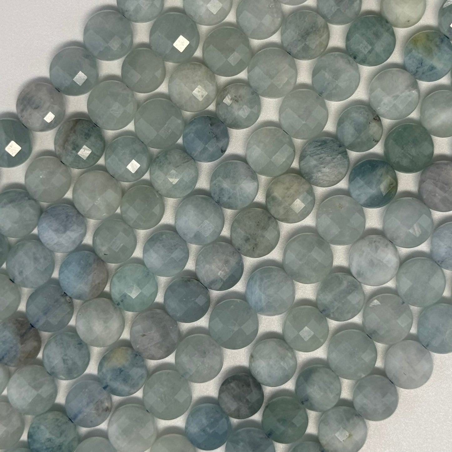 Aquamarine Lentil Beads