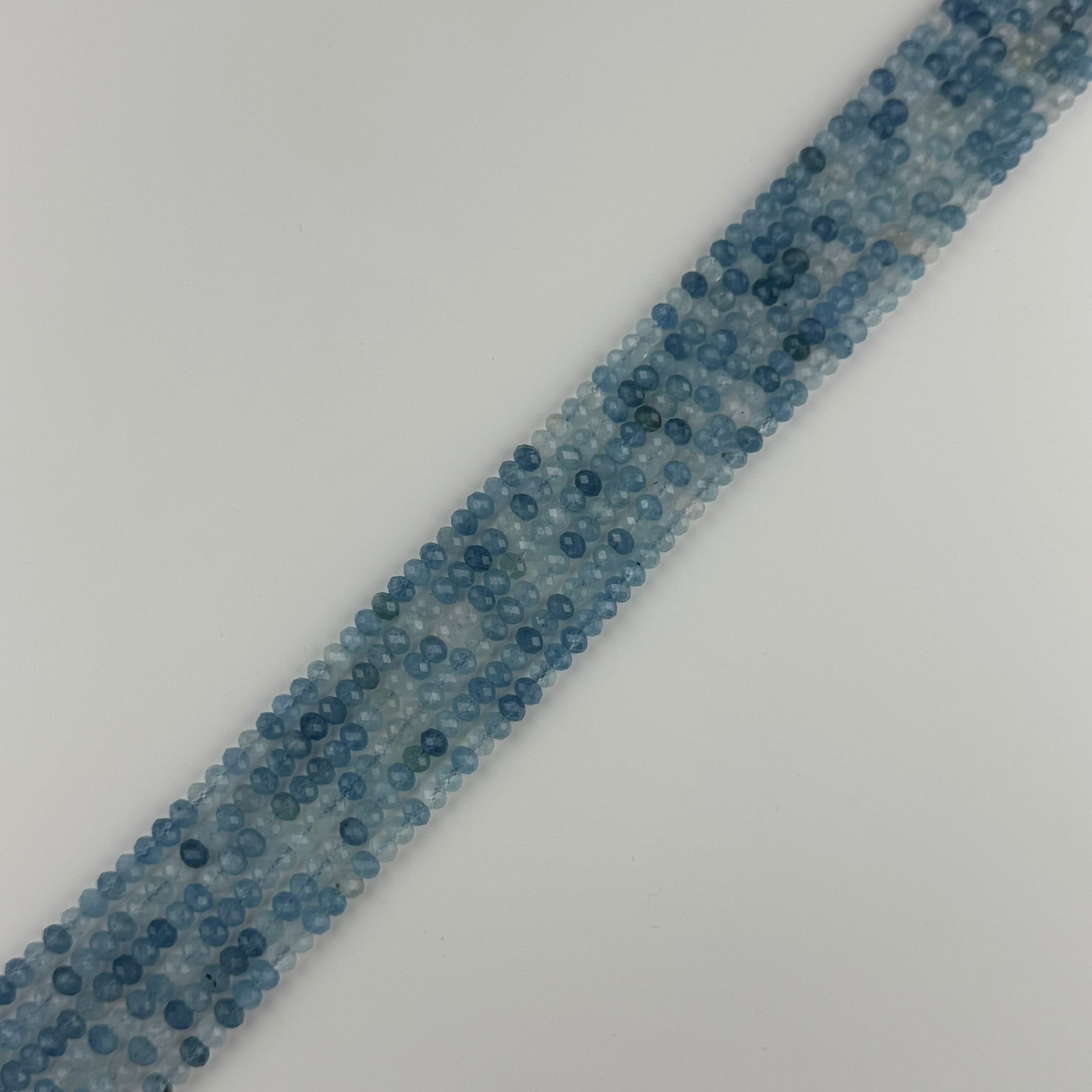 Aquamarine Faceted Rondelle Gemstone Beads