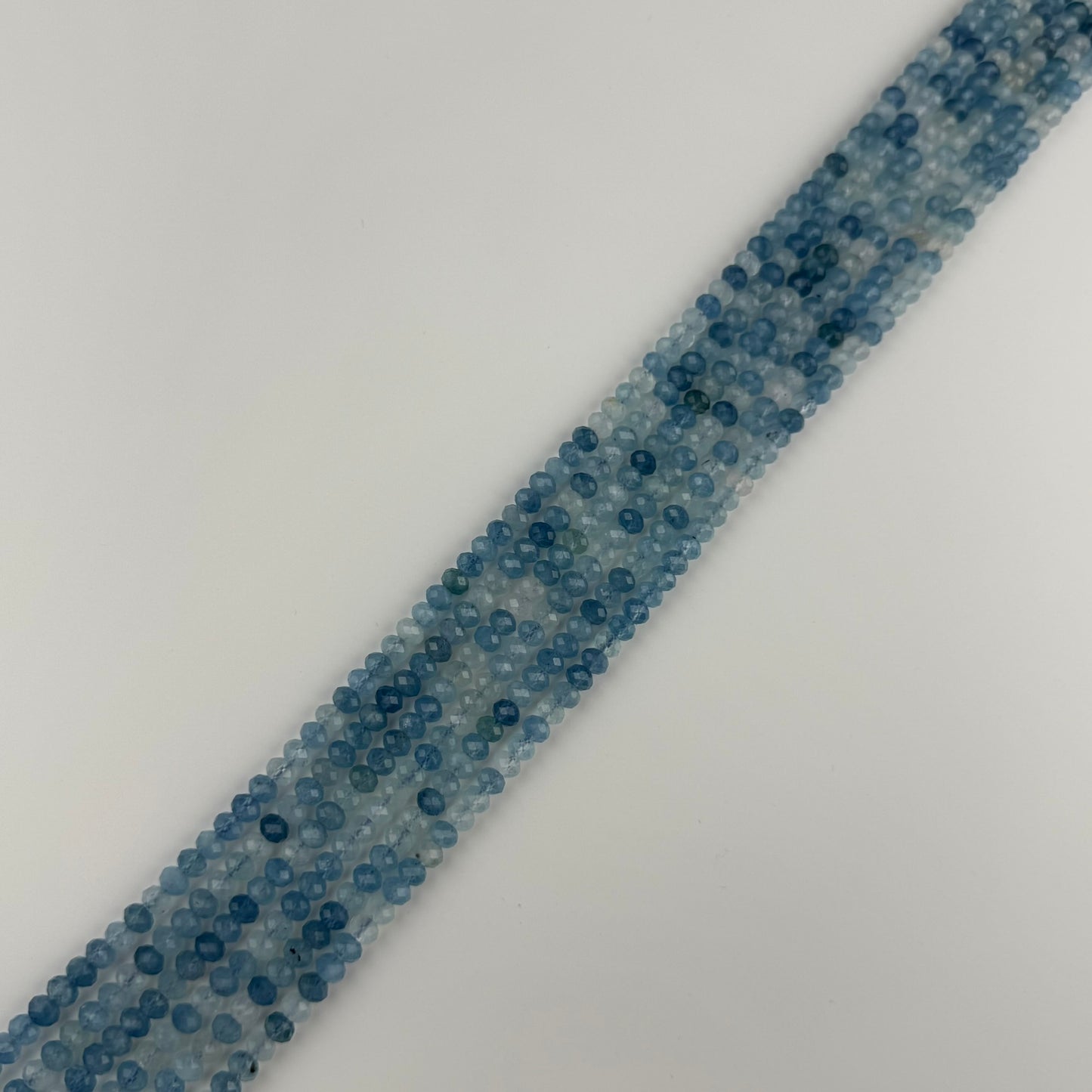 Aquamarine Faceted Rondelle Gemstone Beads