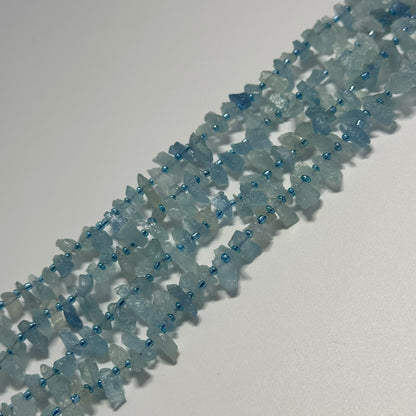 Aquamarine Rough - Side Drilled Blade Shape Gemstone Beads - (AA Quality)
