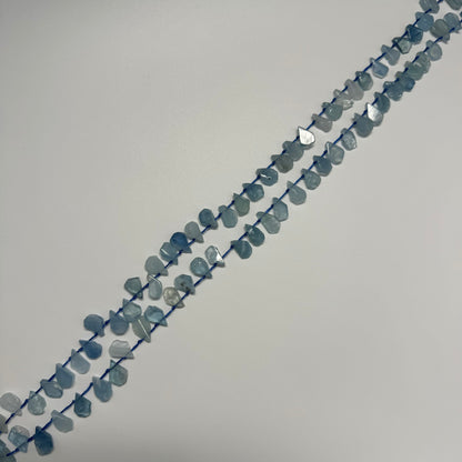 Aquamarine Pear Shaped Side Drilled Gemstone Beads - (A Quality)