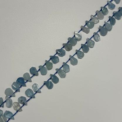 Aquamarine Pear Shaped Side Drilled Gemstone Beads - (A Quality)