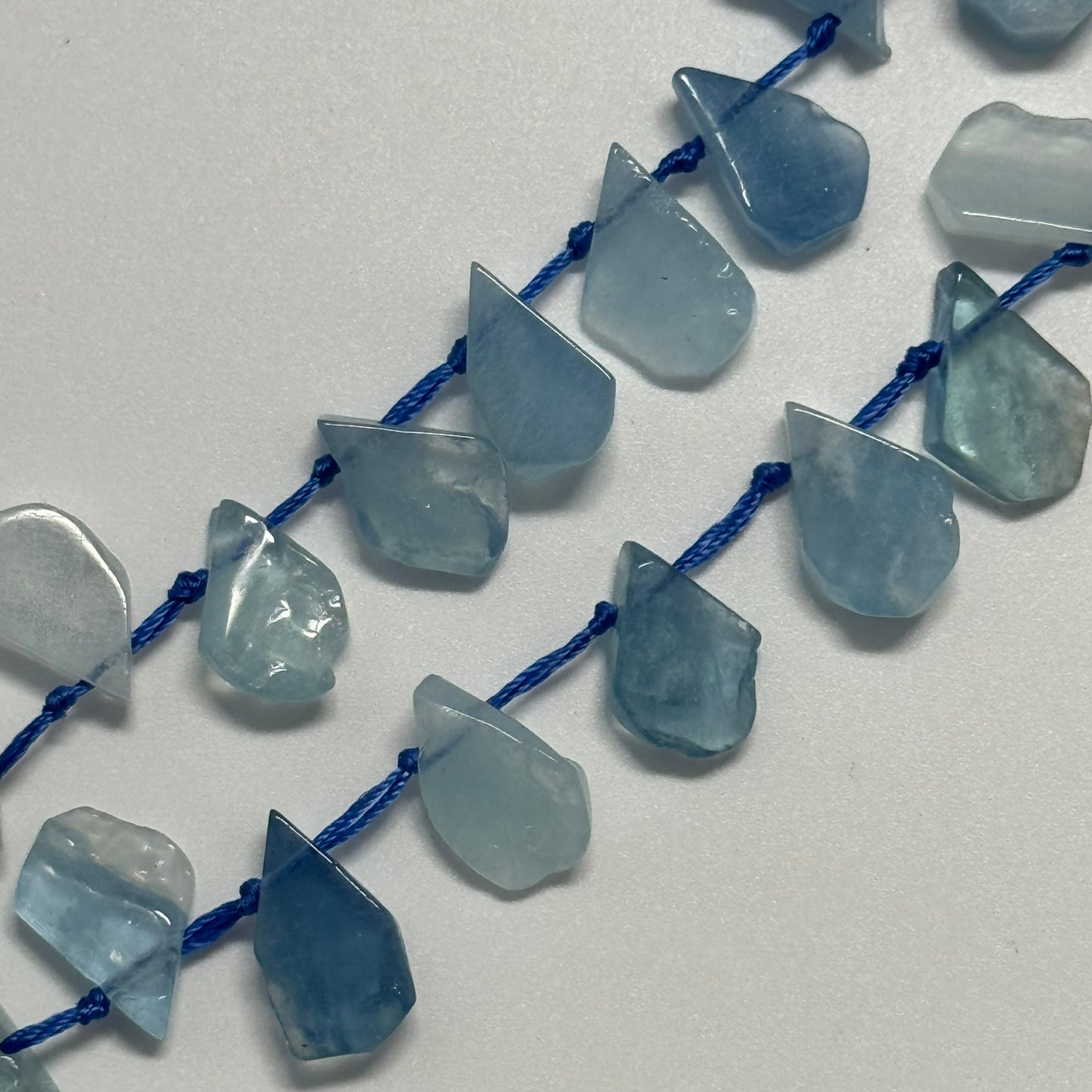 Aquamarine Pear Shaped Side Drilled Beads - (A Quality)