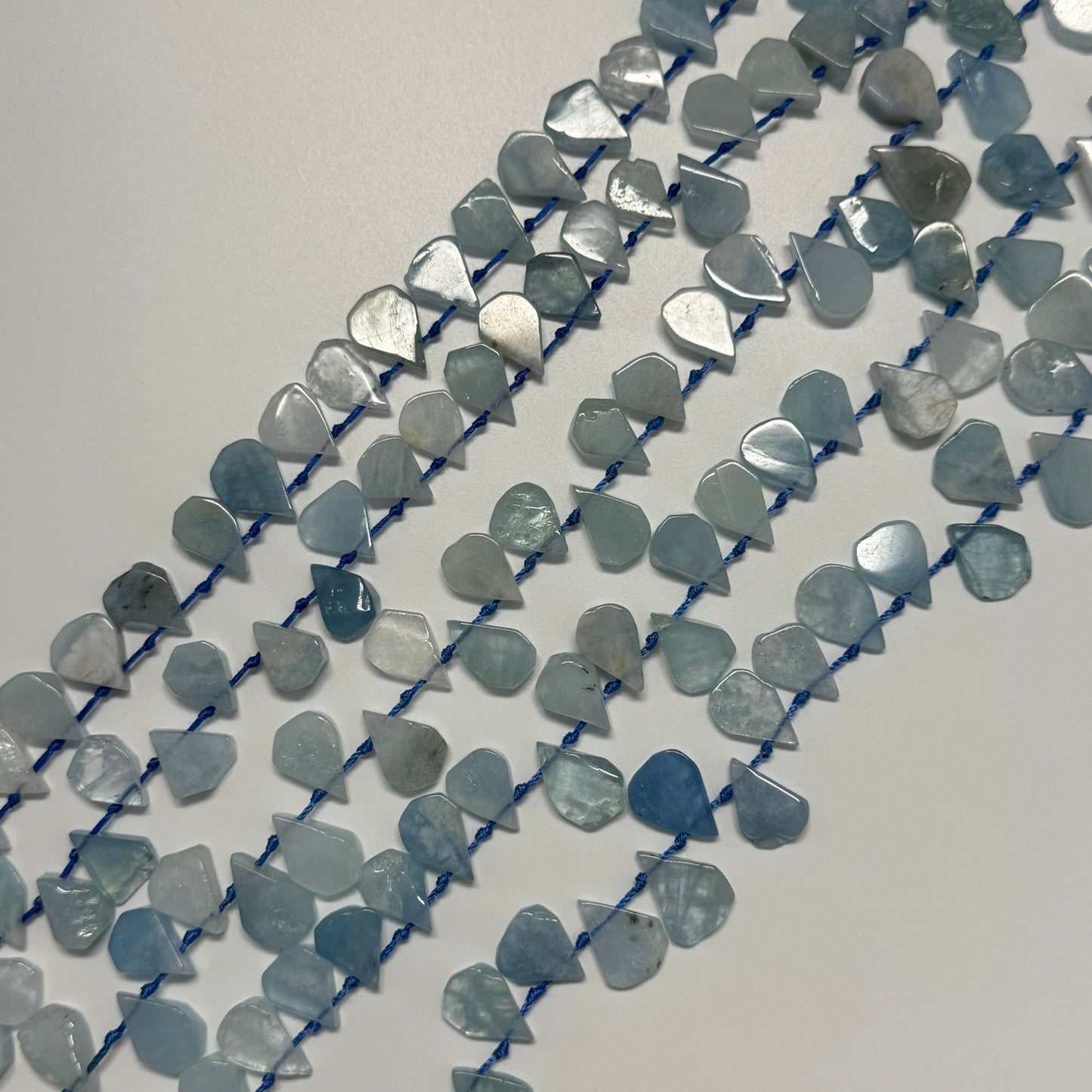Aquamarine Pear Shaped Side Drilled Beads - (A Quality)