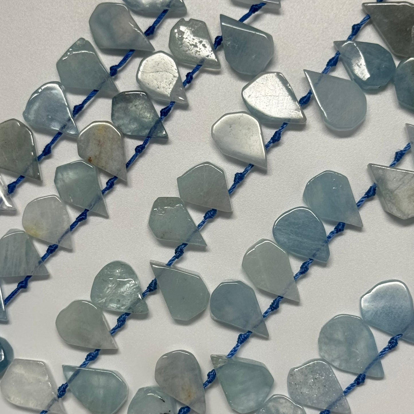 Aquamarine Pear Shaped Side Drilled Beads - (A Quality)