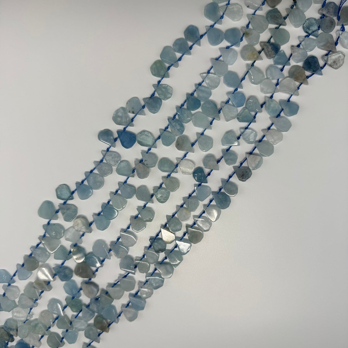 Aquamarine Pear Shaped Side Drilled Beads - (A Quality)