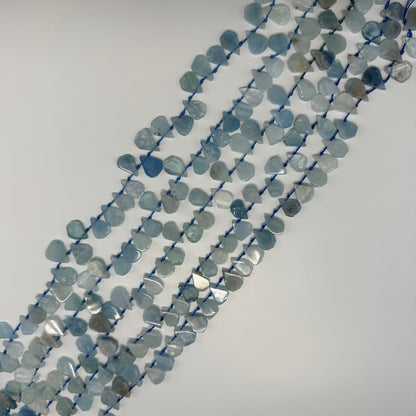 Aquamarine Pear Shaped Side Drilled Gemstone Beads - (A Quality)