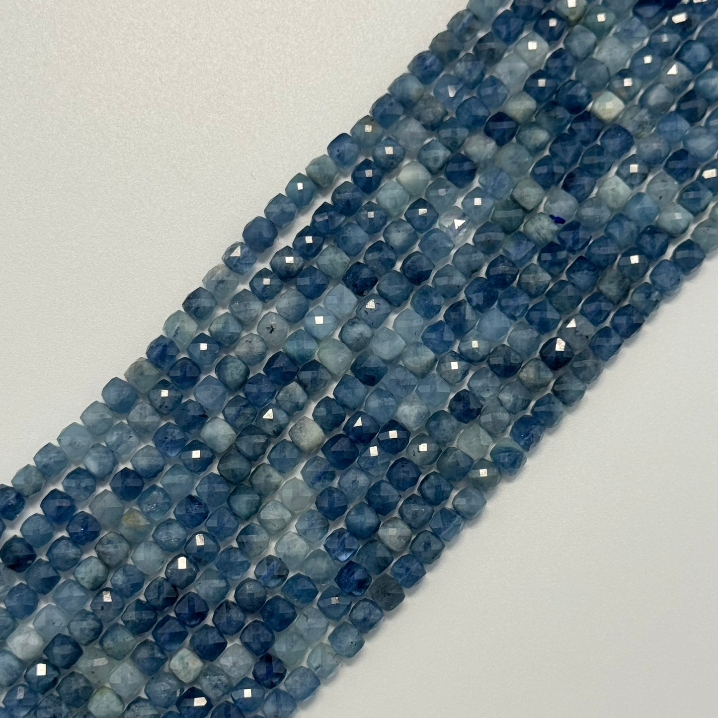 Aquamarine Square Gemstone Beads