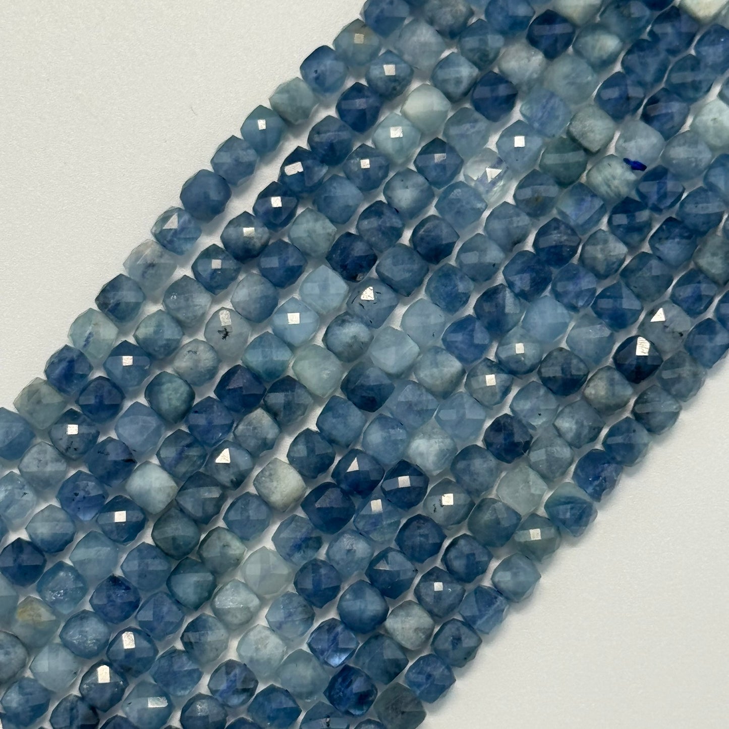 Aquamarine Square Gemstone Beads