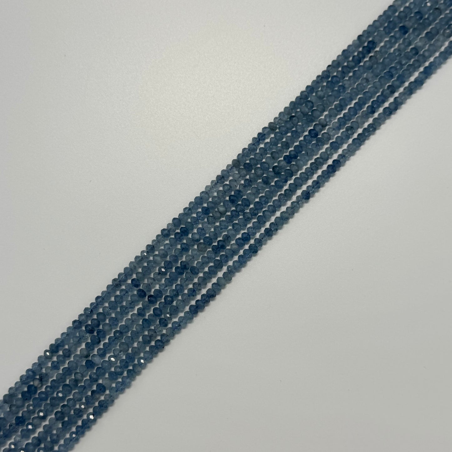 Aquamarine Faceted Rondelle Gemstone Beads