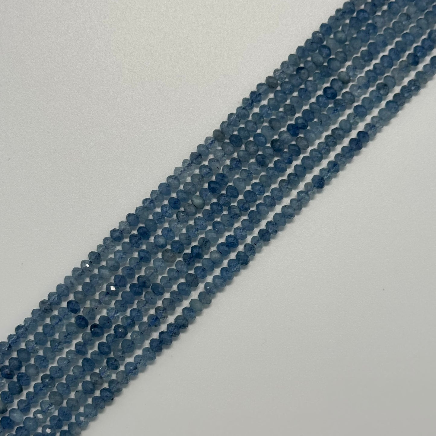 Aquamarine Faceted Rondelle Gemstone Beads