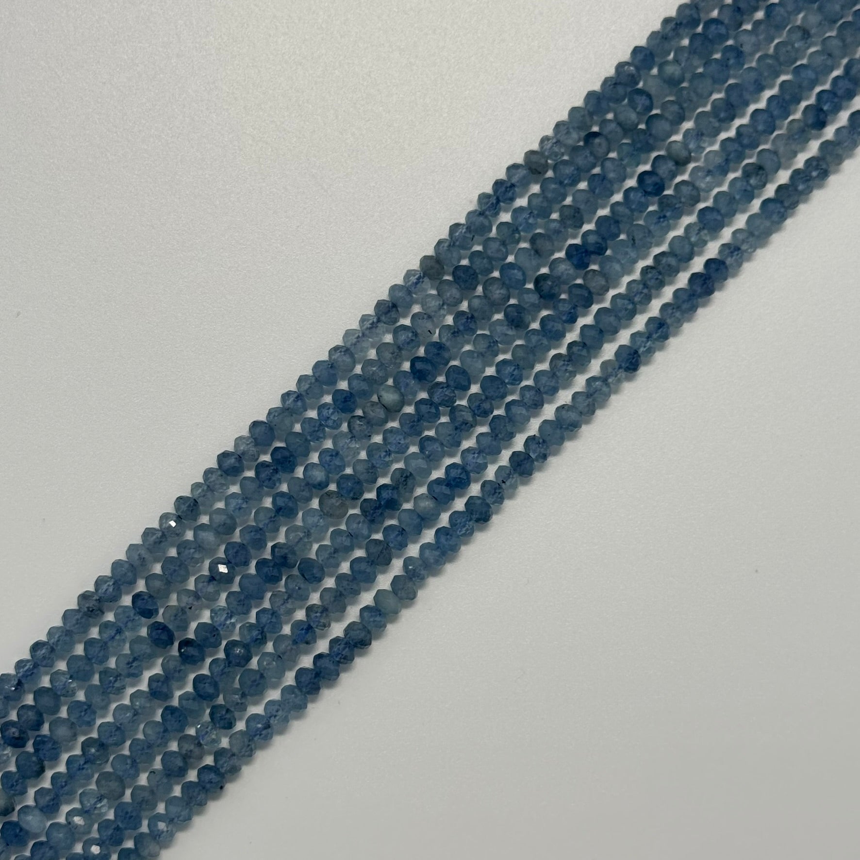 Aquamarine Faceted Rondelle Gemstone Beads