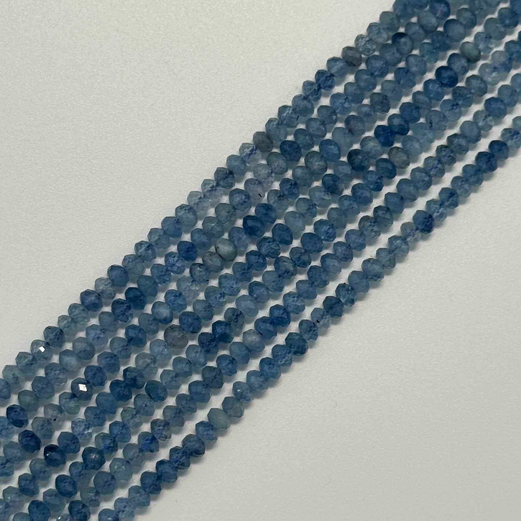 Aquamarine Faceted Rondelle Gemstone Beads