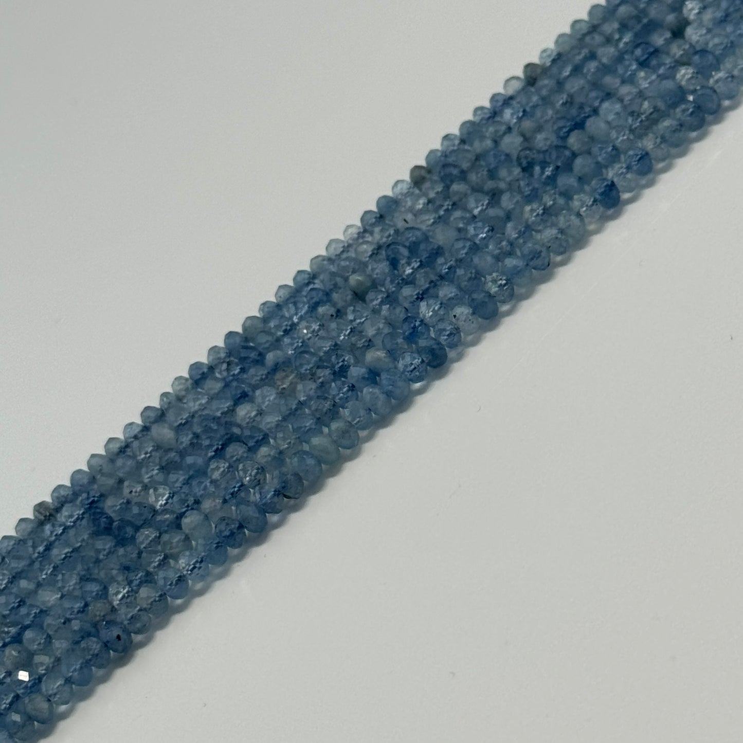 Aquamarine Faceted Rondelle Gemstone Beads