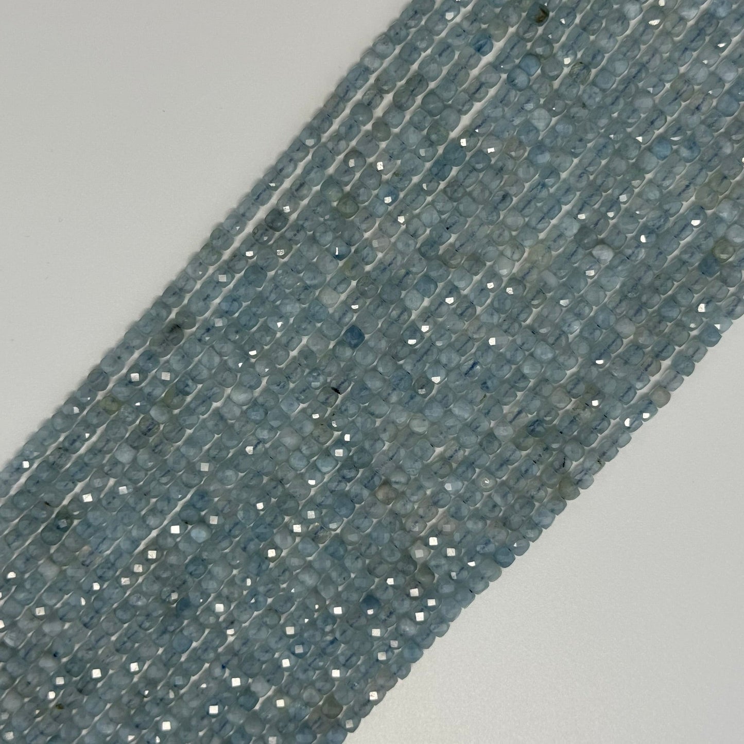 Aquamarine Square Gemstone Beads