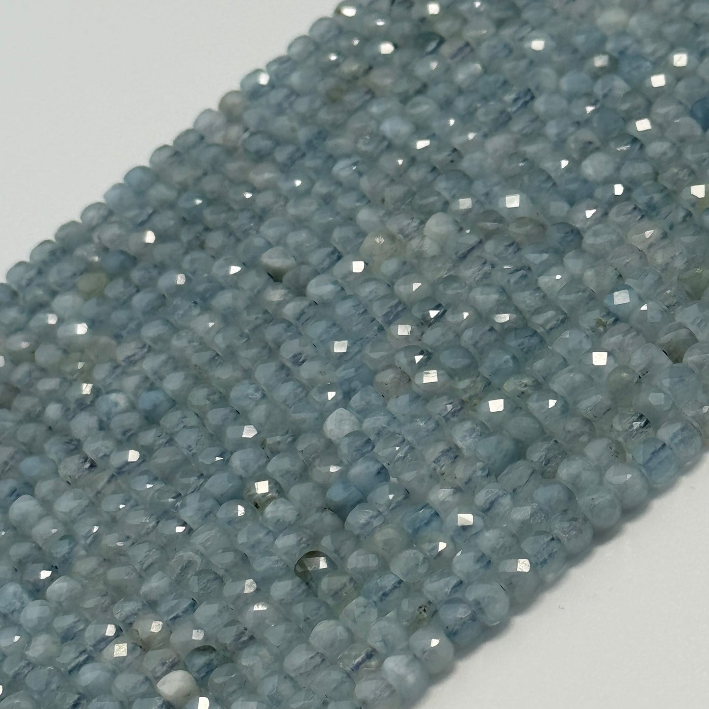 Aquamarine Square Gemstone Beads