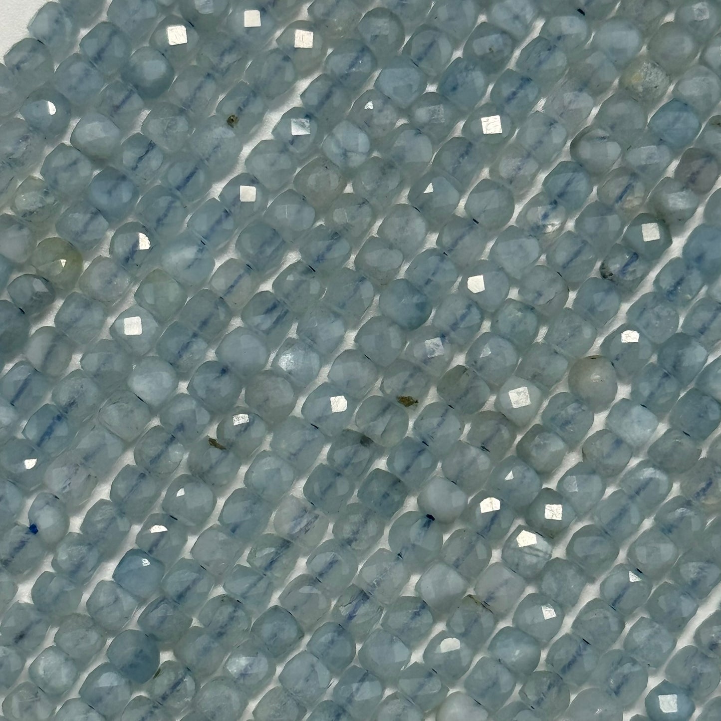 Aquamarine Square Gemstone Beads