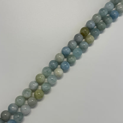 Aquamarine Round Polished Gemstone Beads