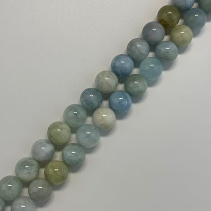 Aquamarine Round Polished Gemstone Beads