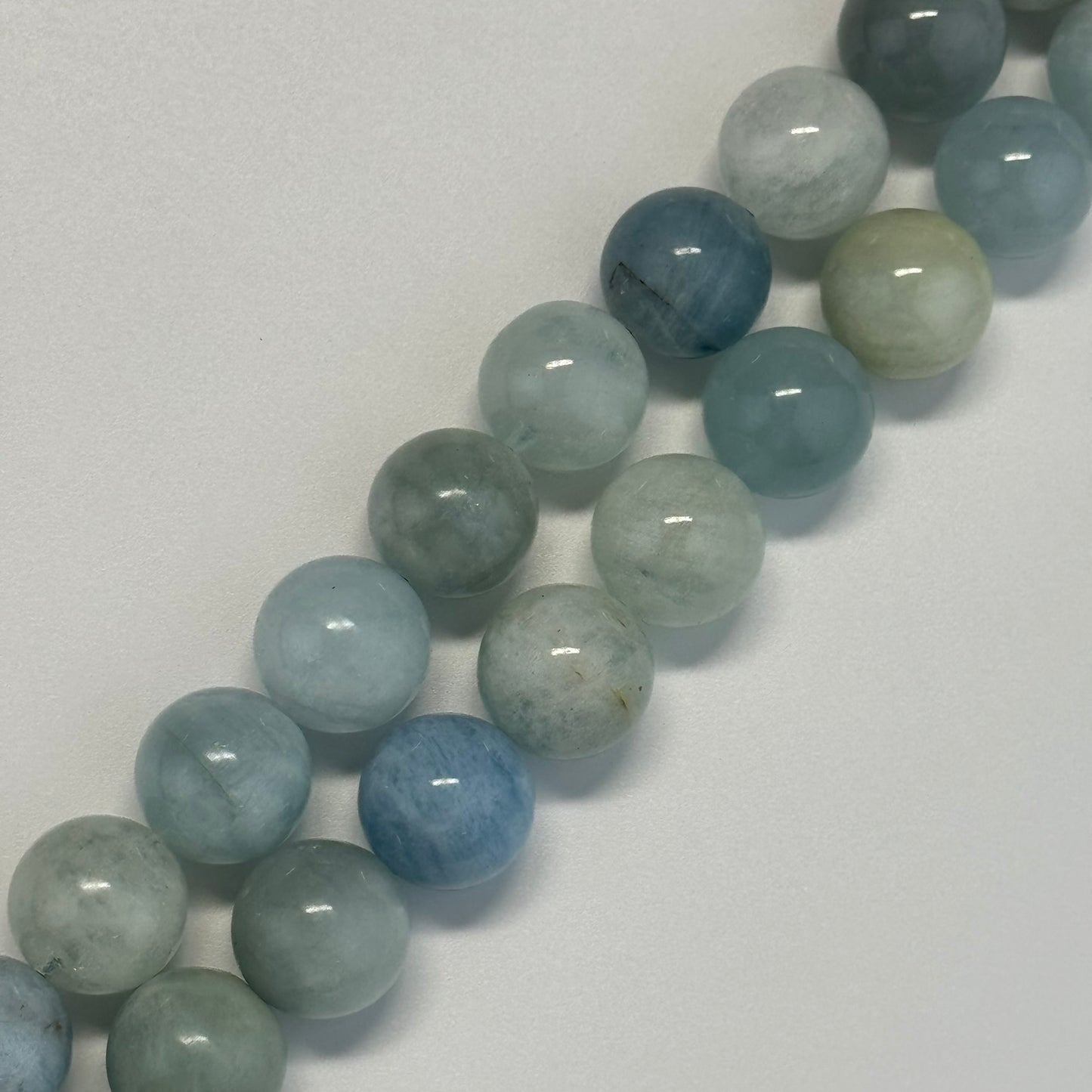Aquamarine Round Polished Beads
