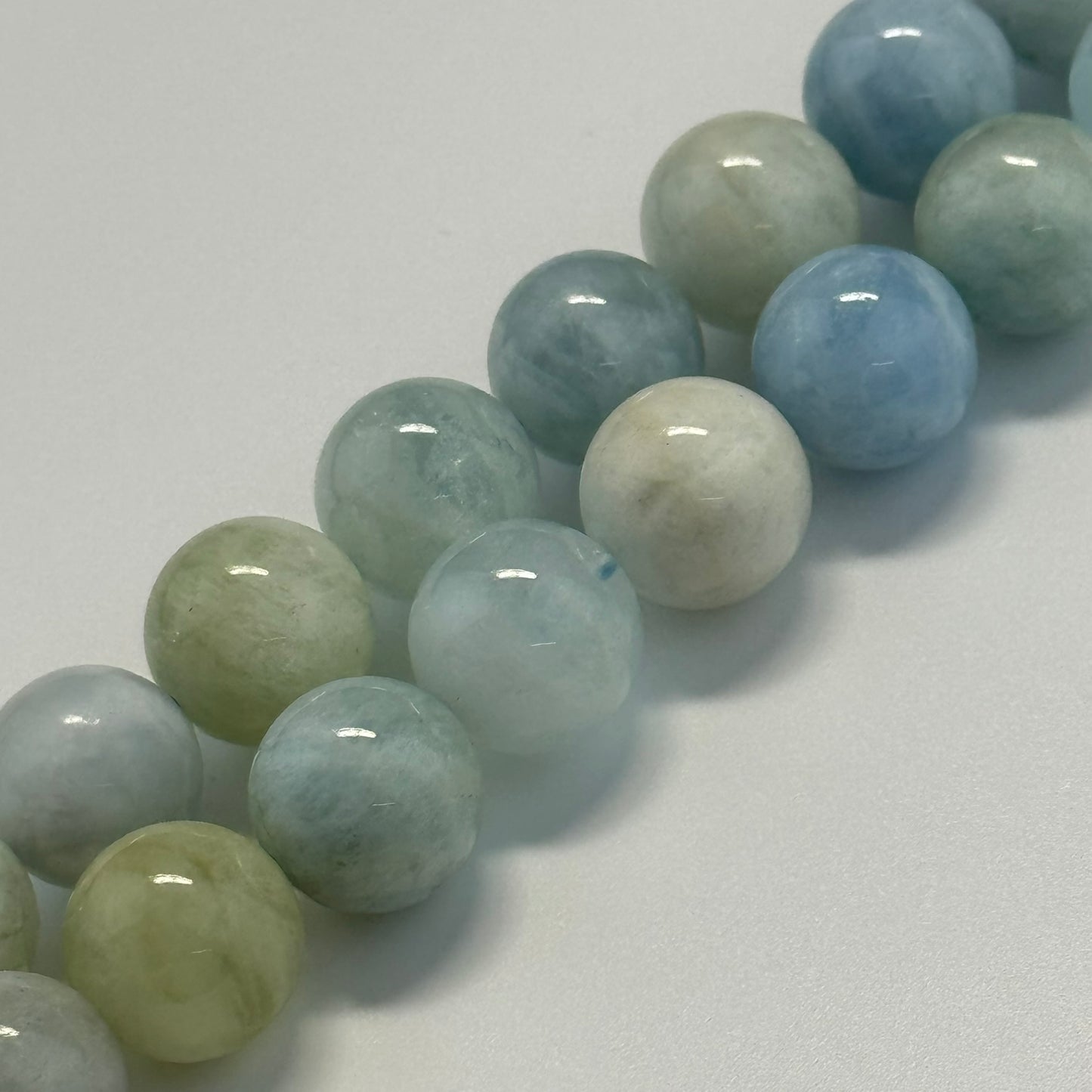 Aquamarine Round Polished Beads