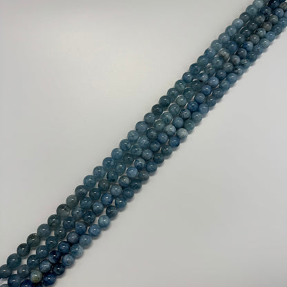 Aquamarine Round Polished Gemstone Beads