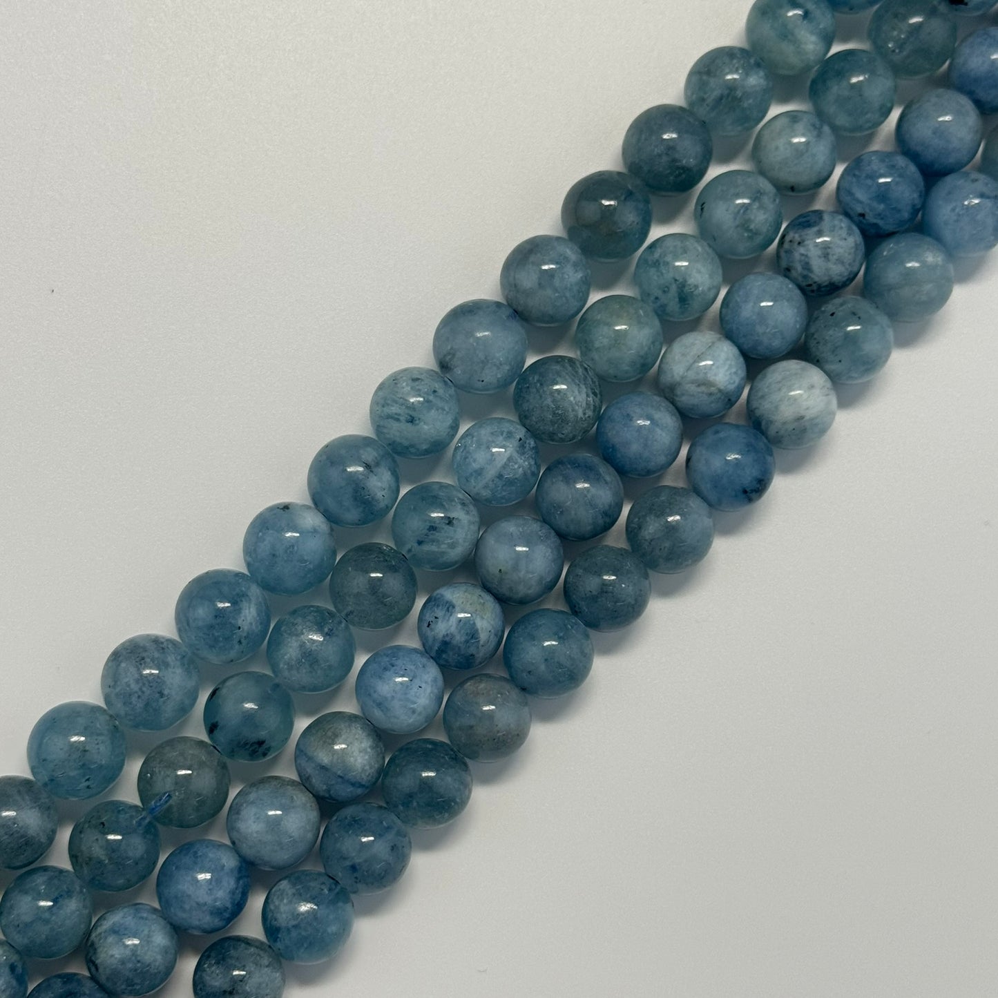 Aquamarine Round Polished Beads