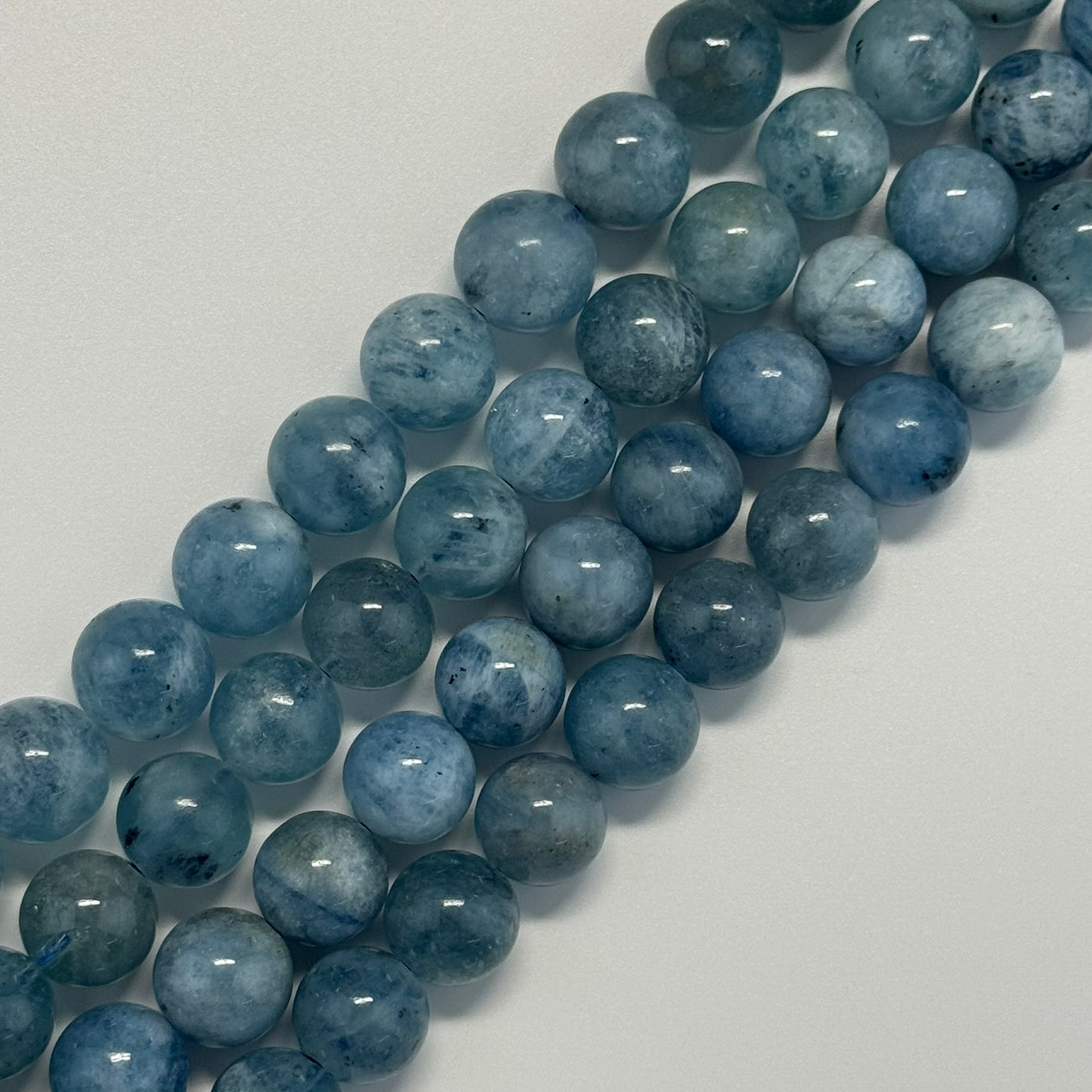 Aquamarine Round Polished Beads