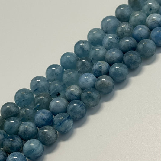 Aquamarine Round Polished Beads