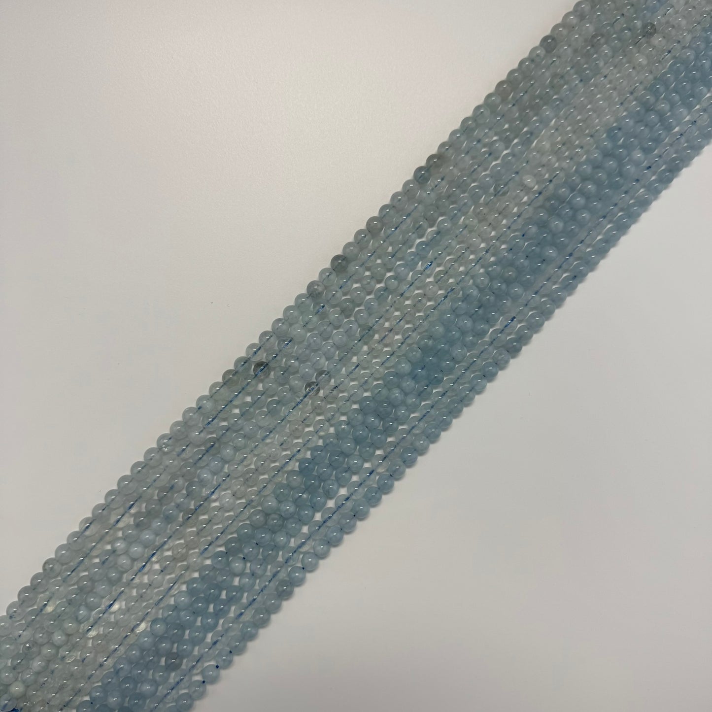Aquamarine Round Polished Beads - (AA Quality)