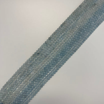Aquamarine Round Polished Gemstone Beads - (AA Quality)