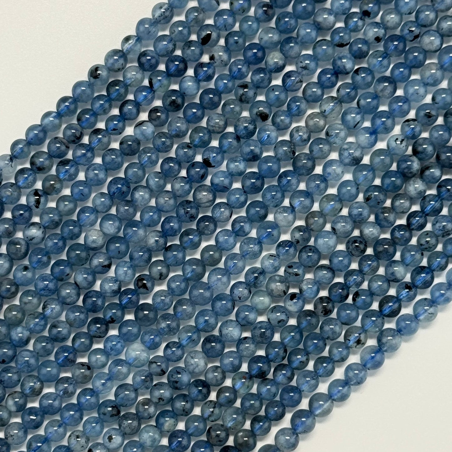 Aquamarine Round Polished Beads - (AA Quality)