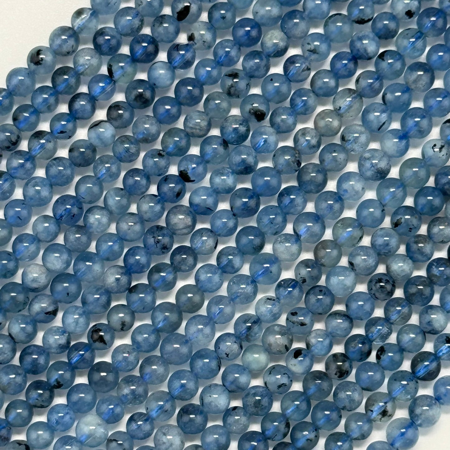 Aquamarine Round Polished Beads - (AA Quality)