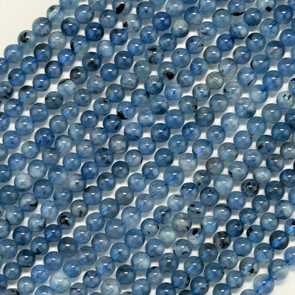 Aquamarine Round Polished Gemstone Beads - (AA Quality)