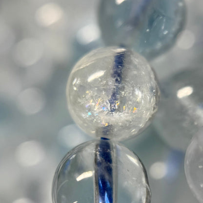 Aquamarine Round Polished Gemstone Beads - (AA Quality)