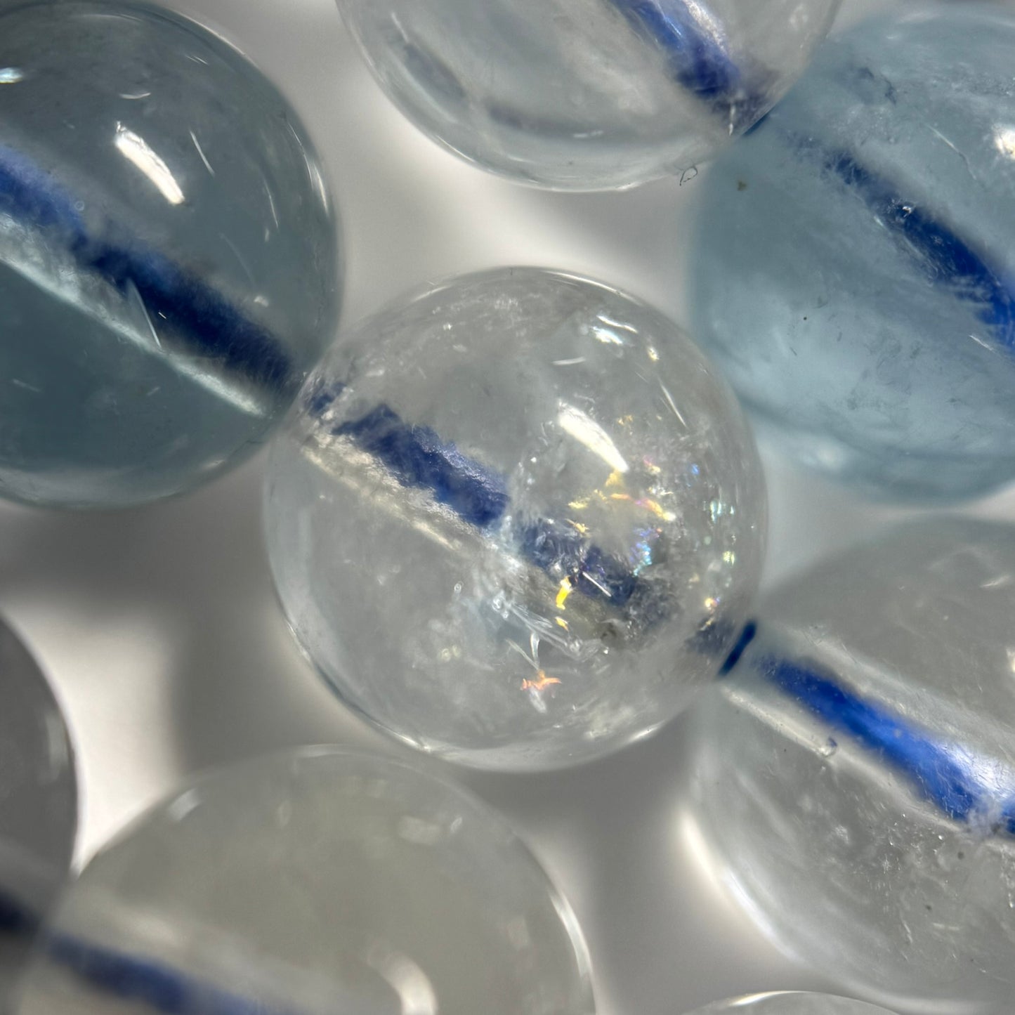 Aquamarine Round Polished Beads - (AA Quality)