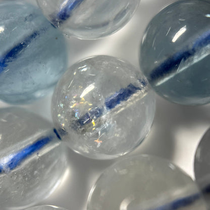 Aquamarine Round Polished Gemstone Beads - (AA Quality)