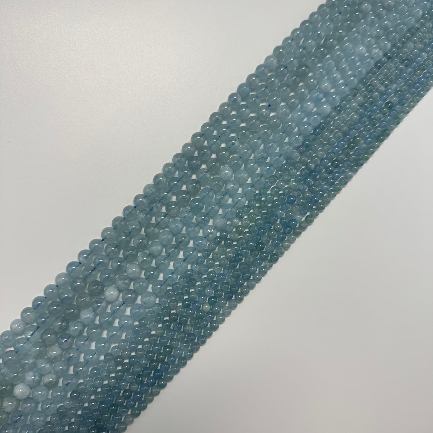 Aquamarine Round Polished Beads - (AAA Quality)
