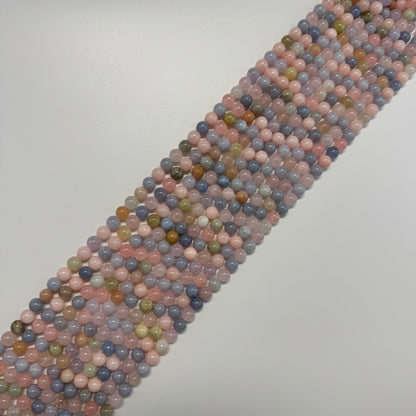 Aquamarine Morganite Polished Round Gemstone Beads - (AA Quality)
