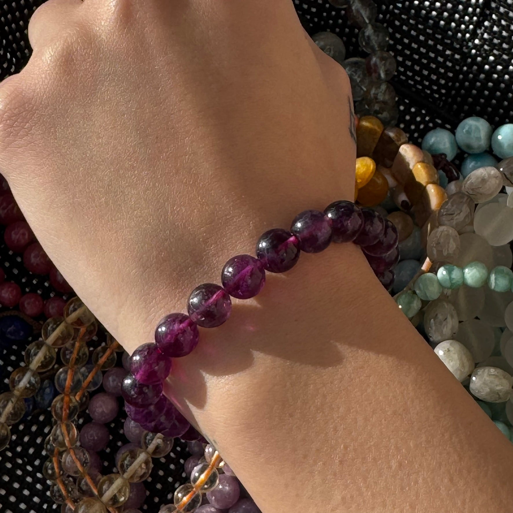 Purple Fluorite Bracelet – Natural Gemstone Jewelry