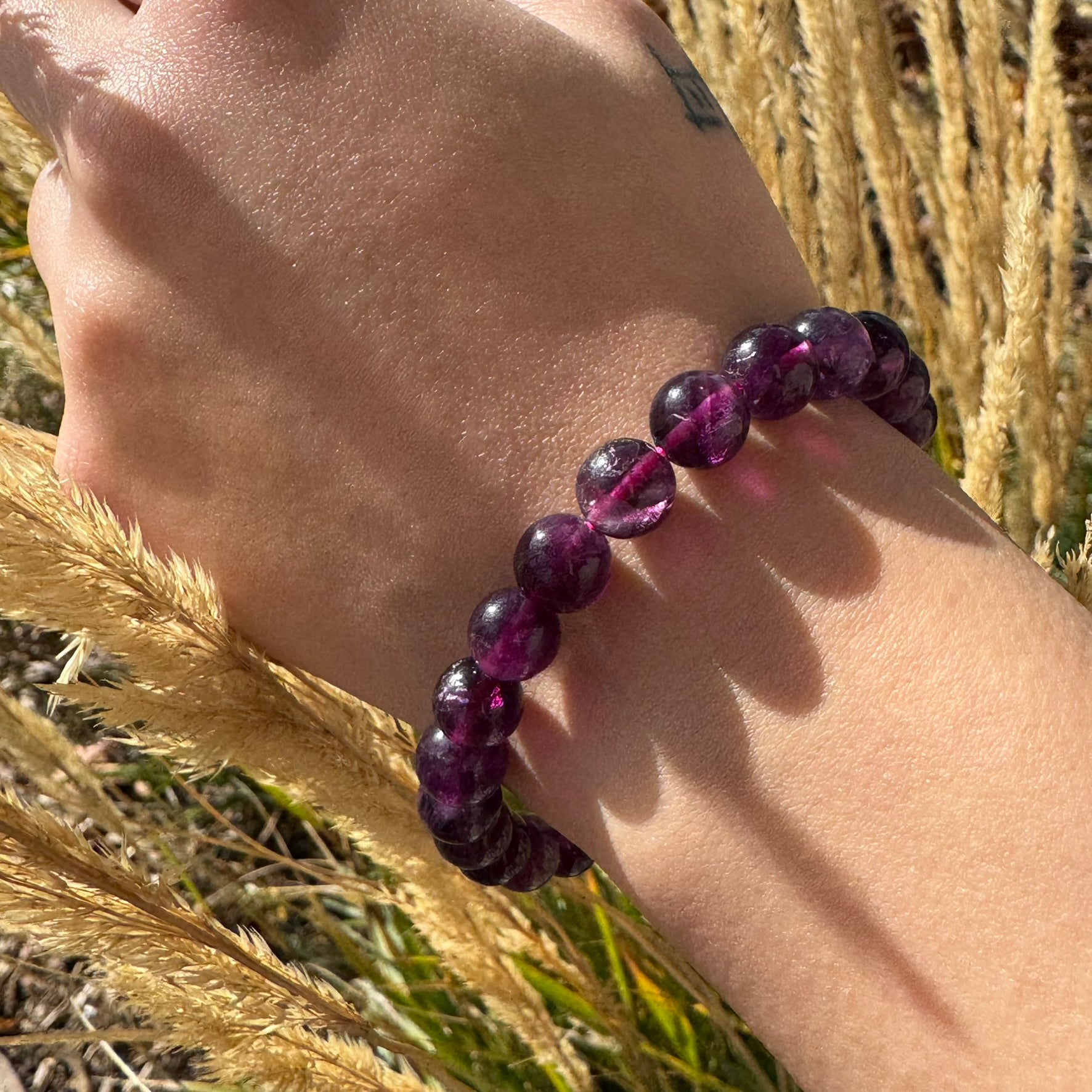 Purple Fluorite Bracelet – Natural Gemstone Jewelry